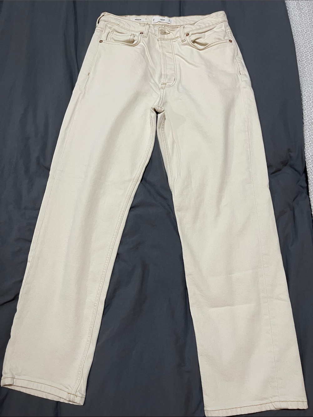 Mango Straight-Leg Pants in Cream